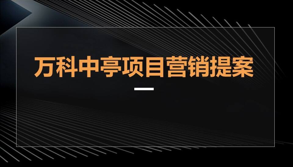 万科中亭项目营销提案【地产】