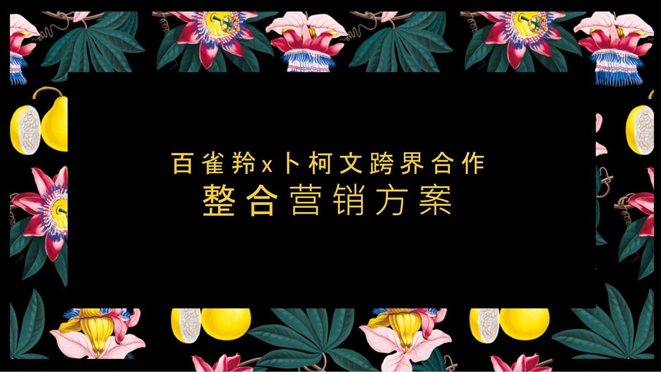 百雀羚 x 卜柯文跨界合作整合营销方案