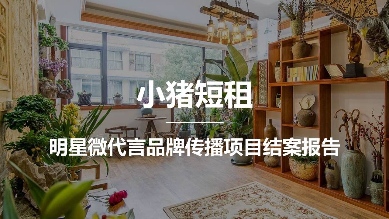 小猪短租明星微代言品牌传播项目结案报告【房地产】【品牌推广】