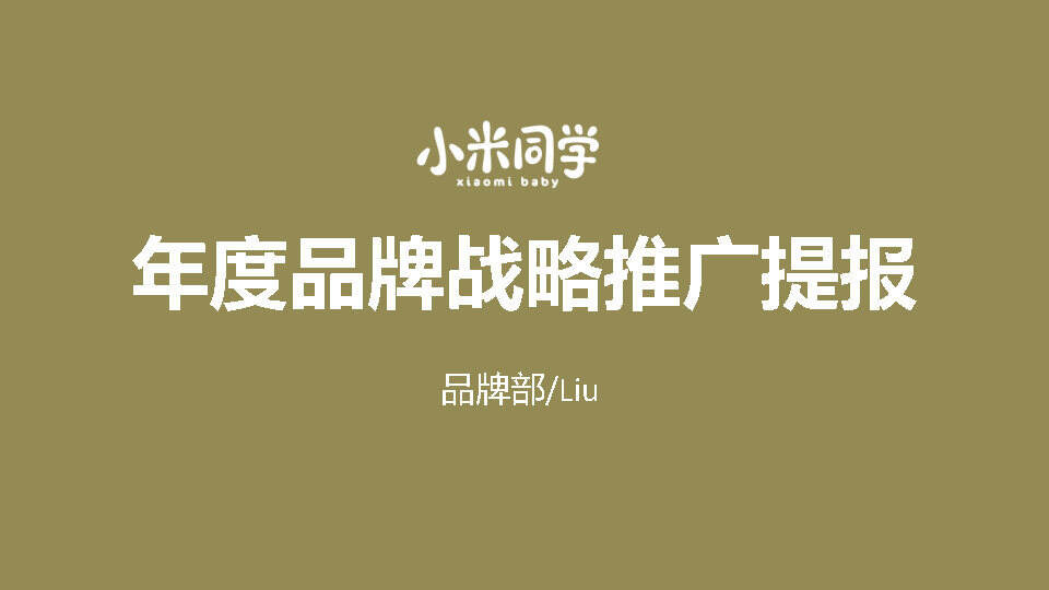 小米同学年度品牌战略推广提报