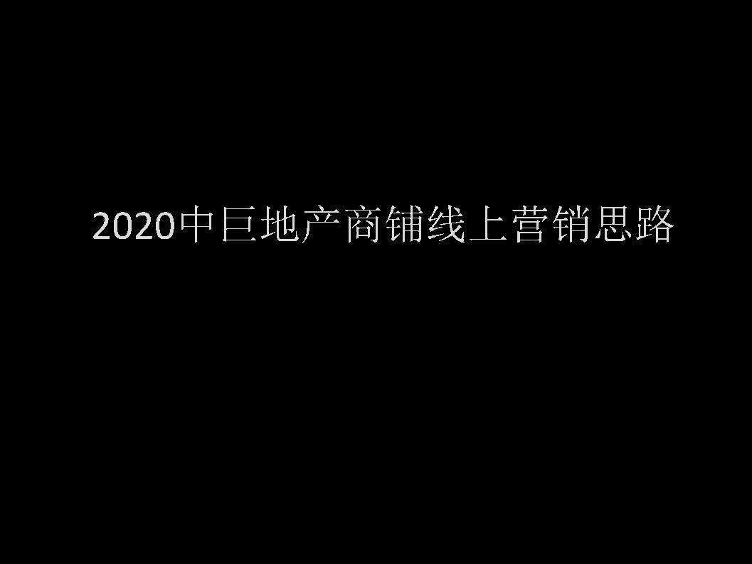 2020中巨地产商铺线上营销思路方案