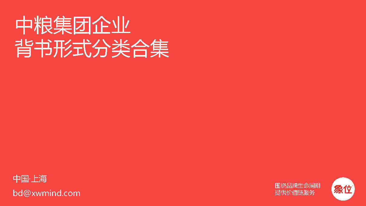 2021中粮集团企业背书形式分类合集案【VI】【品牌形象】