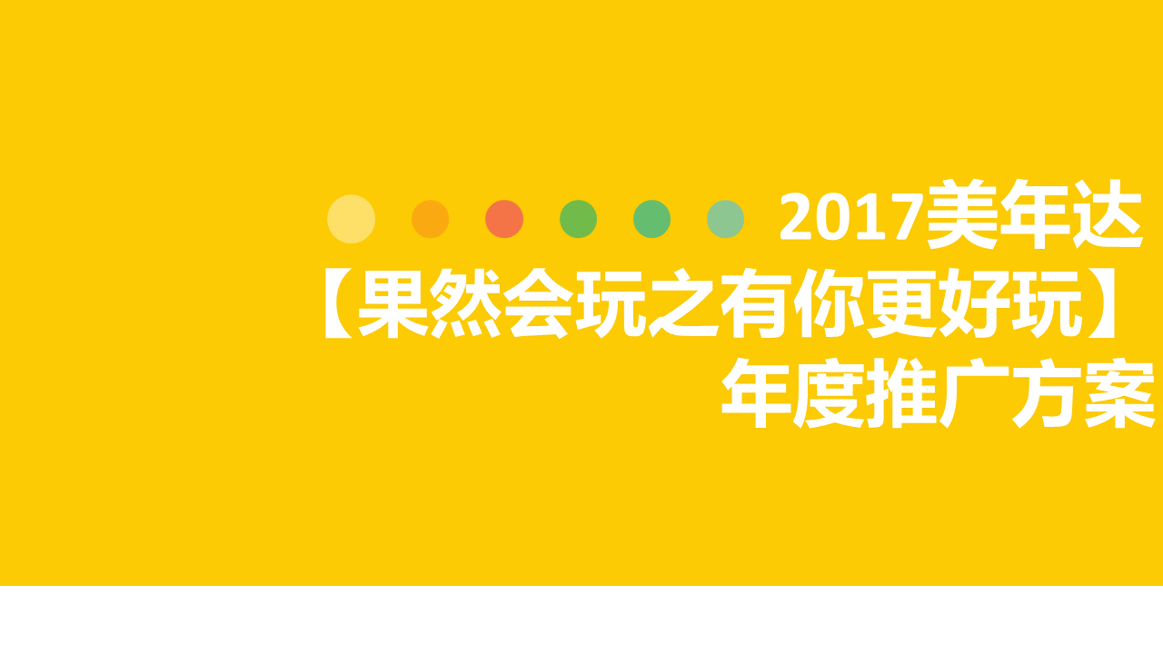 美年达“果然会玩之有你更好玩”年度推广方案