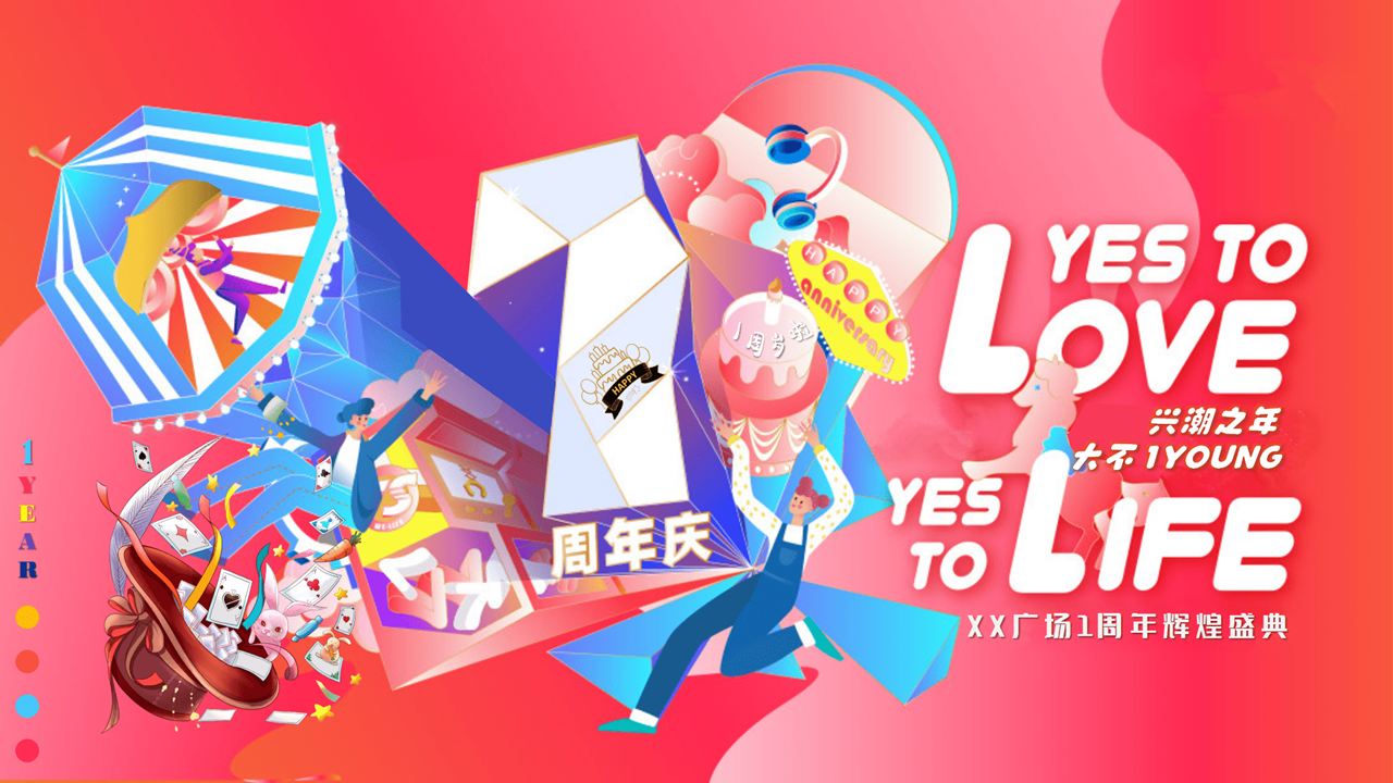 2021商业广场1周年“兴潮之年  大不1YOUNG”活动策划方案【周年庆】