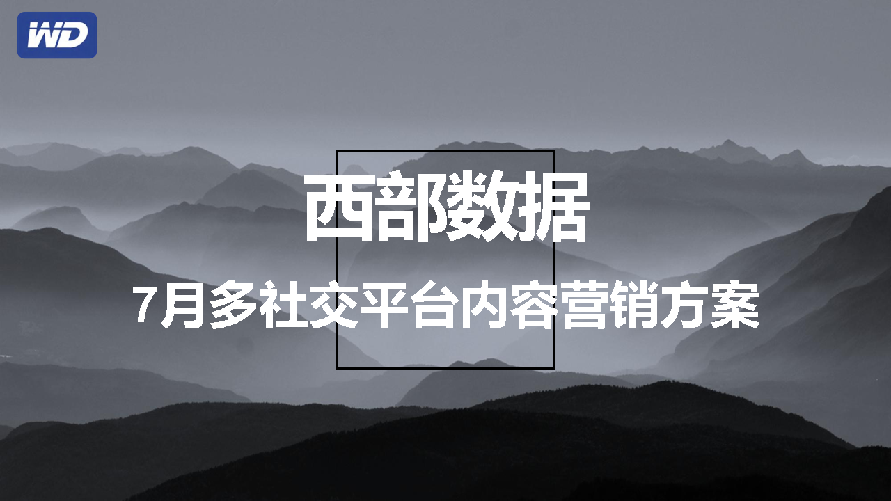 2021西部数据硬盘多社交平台内容种草营销策划执行方案