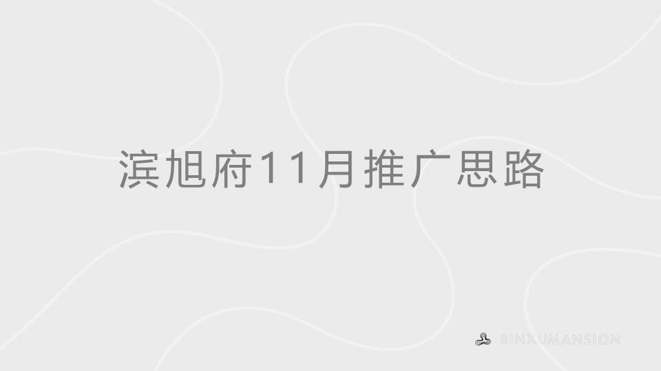 2020滨旭府11月推广思路