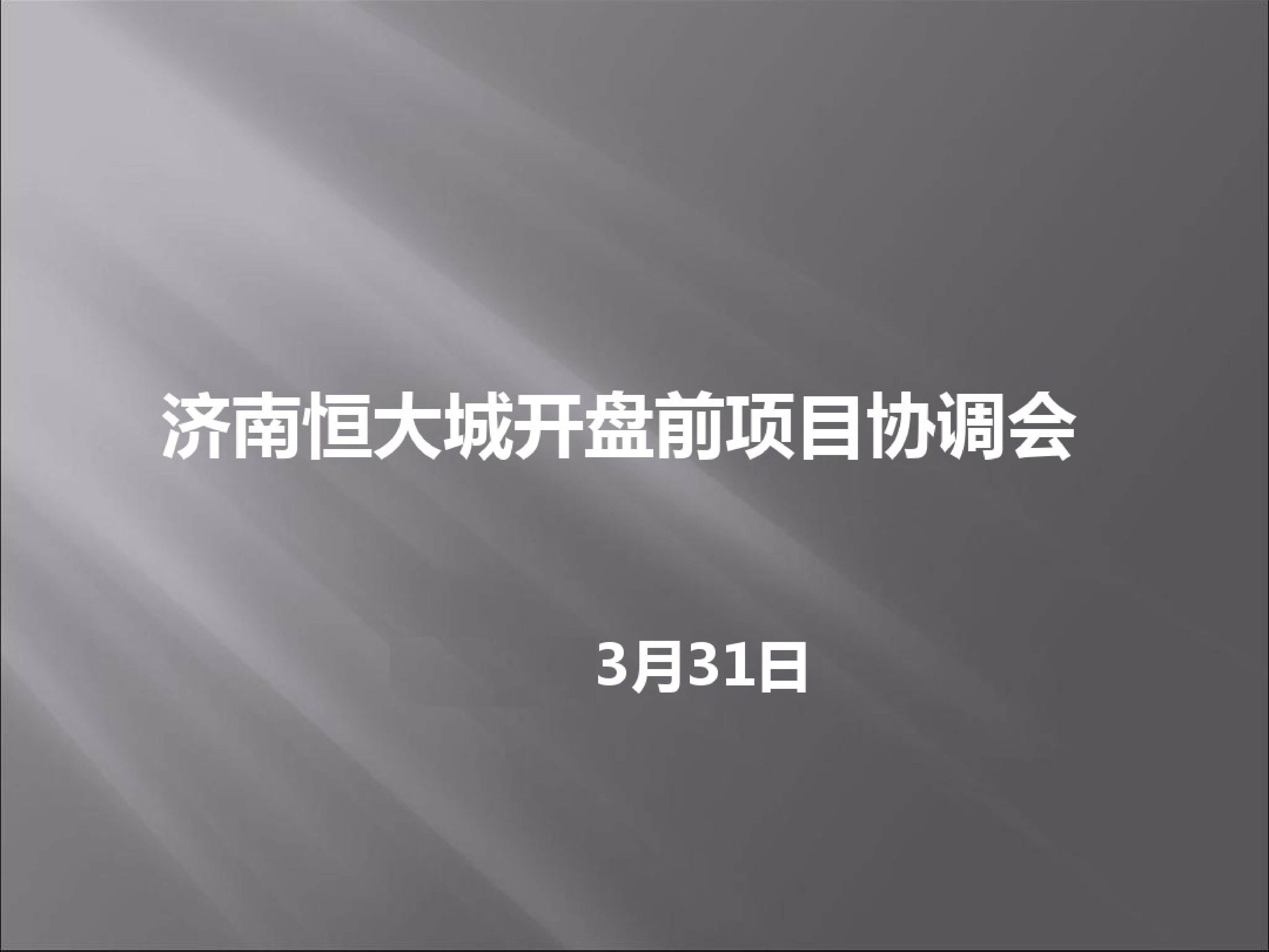 济南恒大城开盘前项目协调会