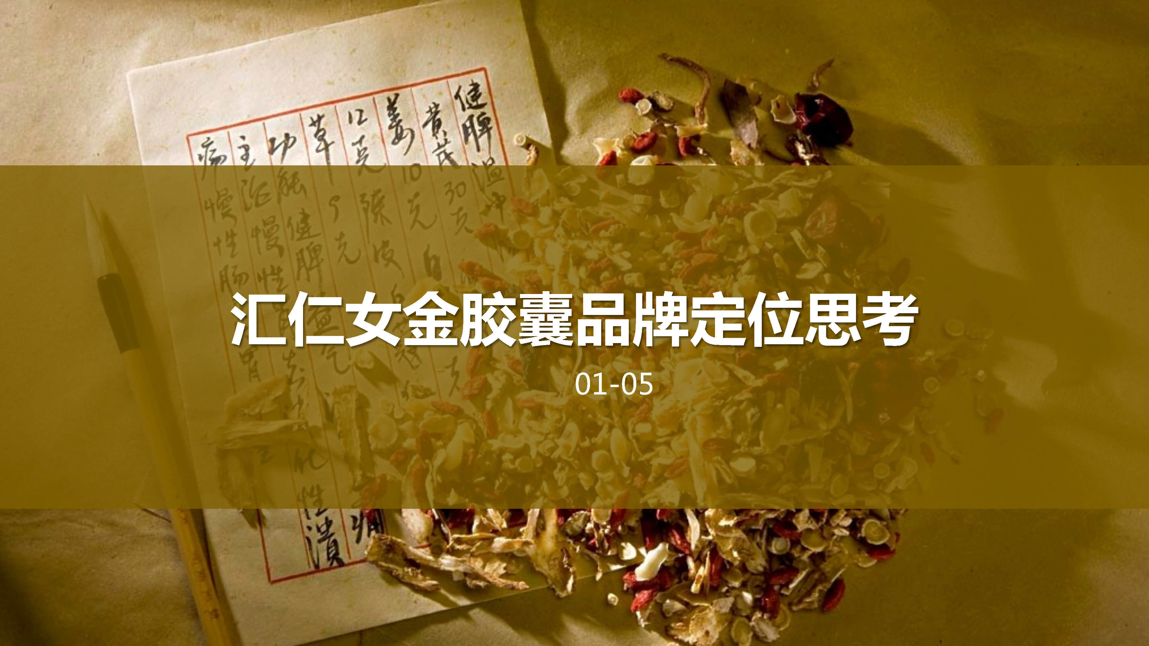 汇仁女金胶囊品牌定位方案