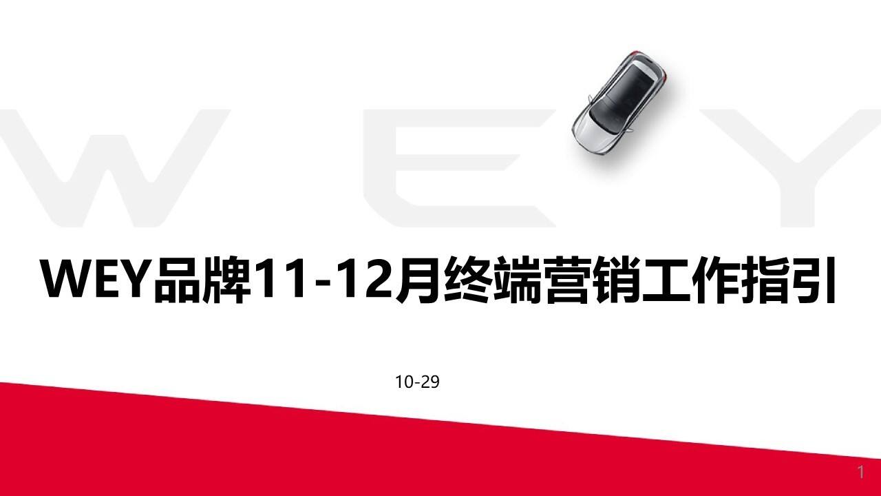 WEY品牌11-12月终端营销工作指引