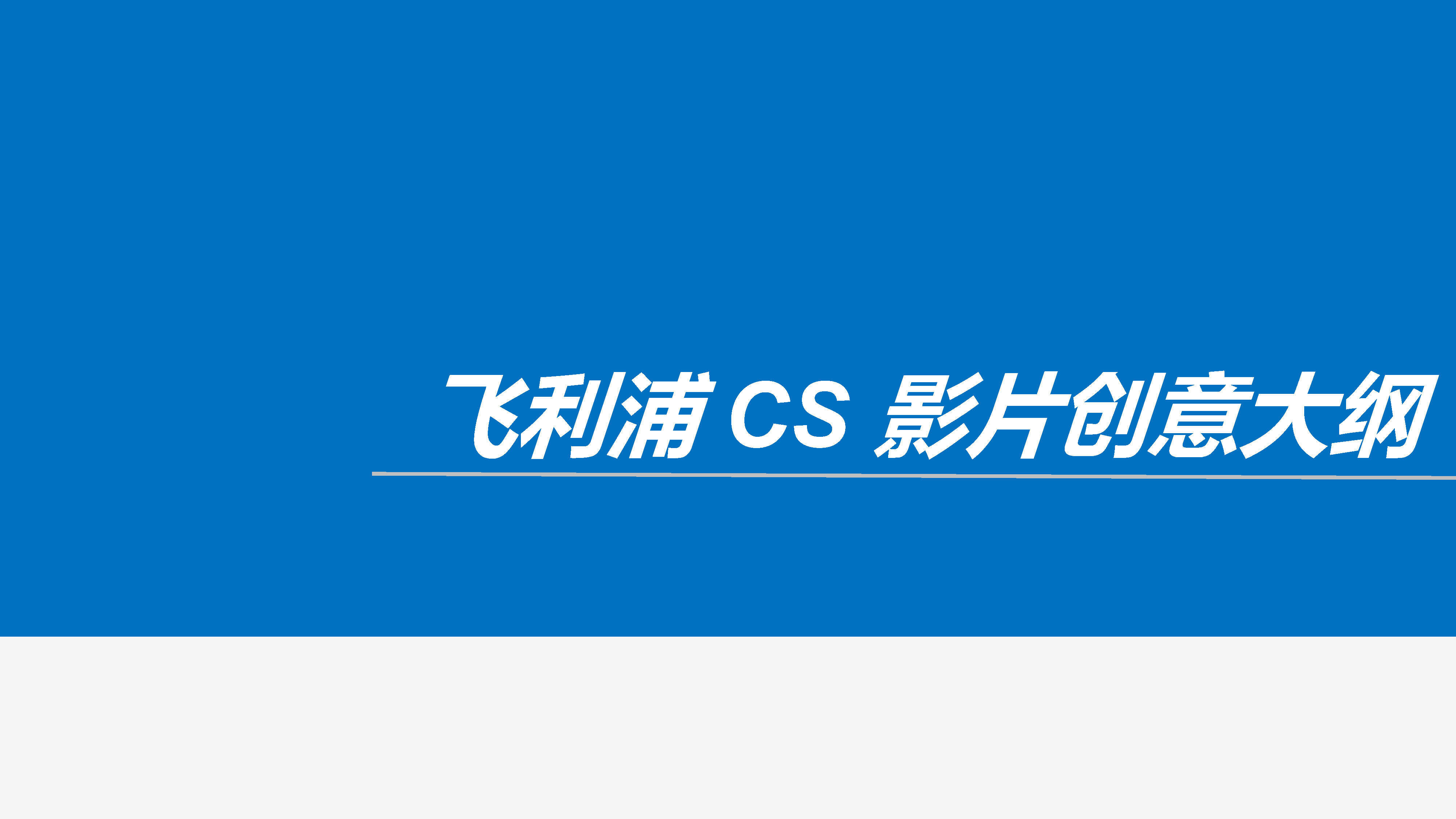 飞利浦CS创意脚本