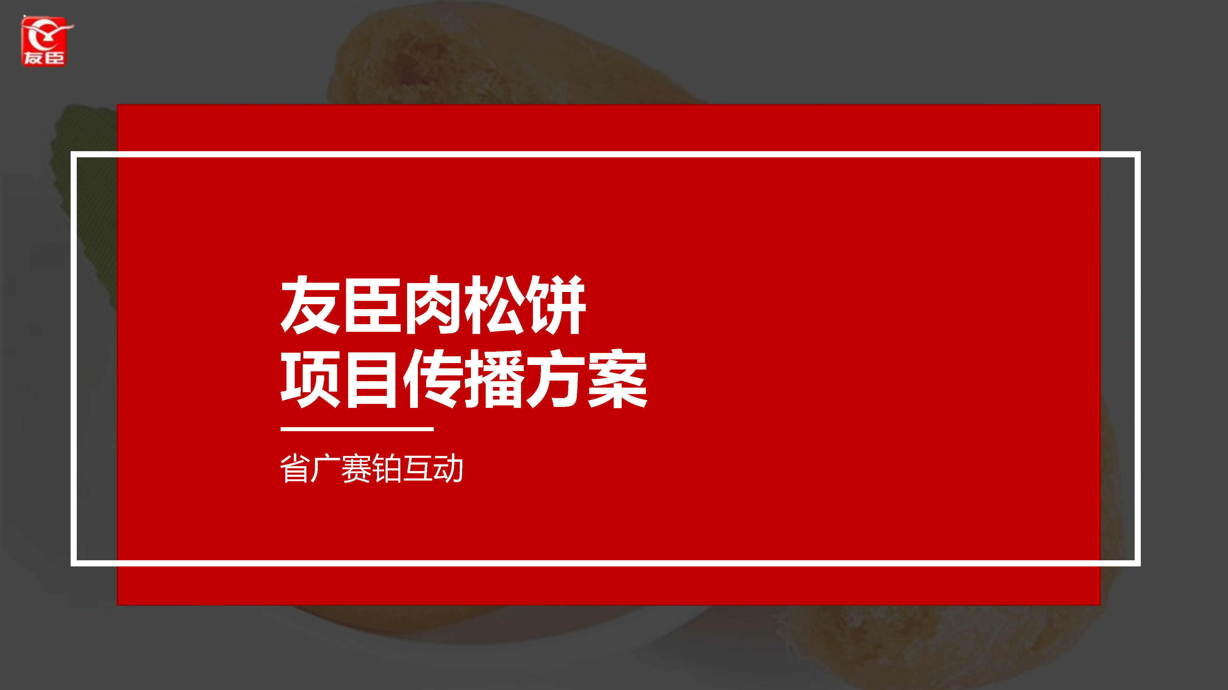 友臣肉松饼项目传播方案