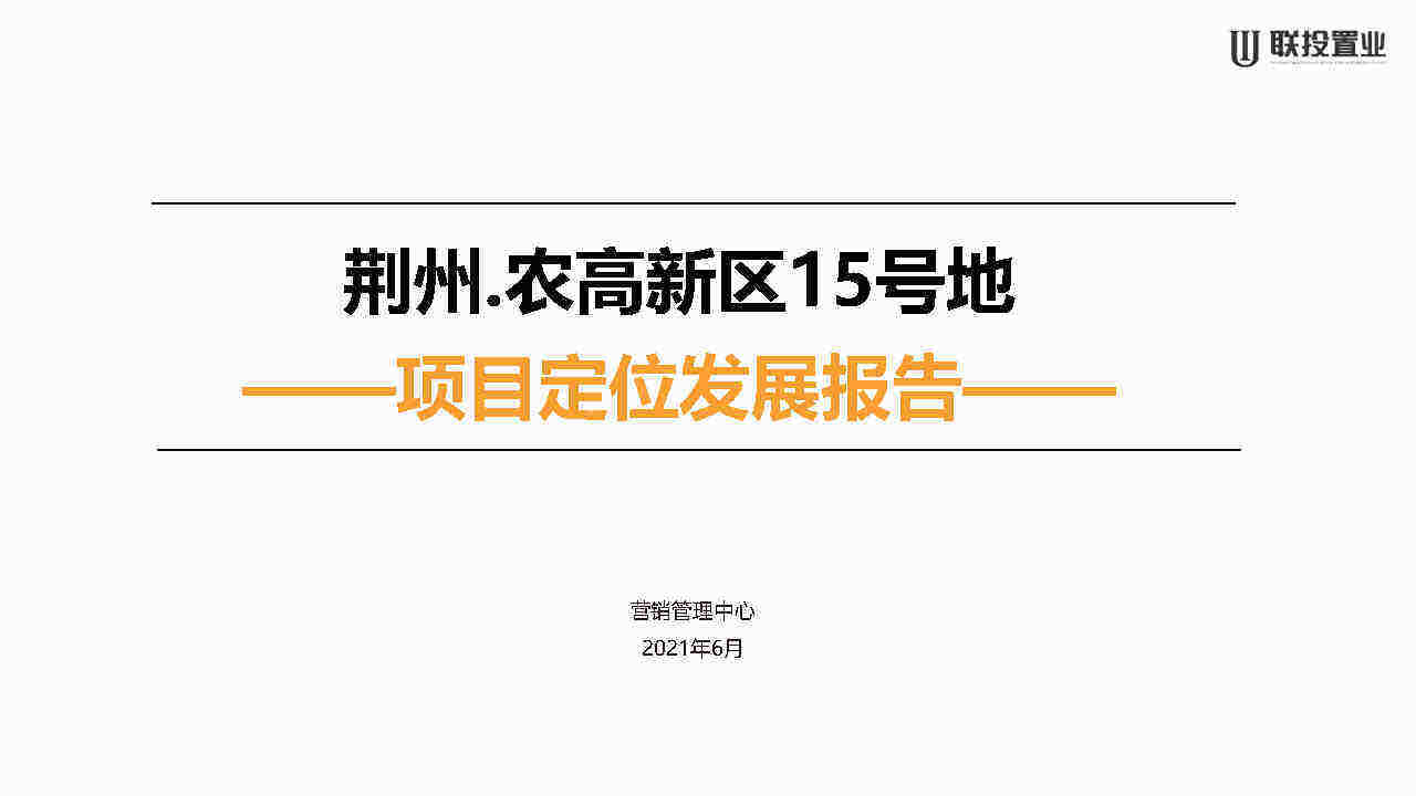 2021荆州农高区15号地定位发展报告方案