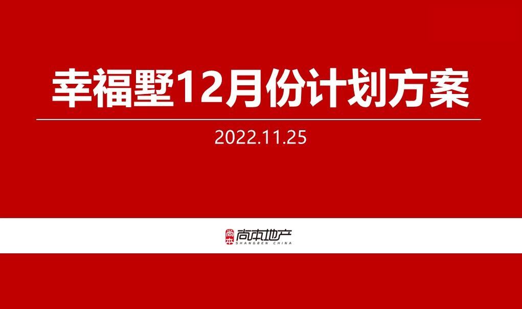 2022别墅项目11月总结暨12月营销策划案
