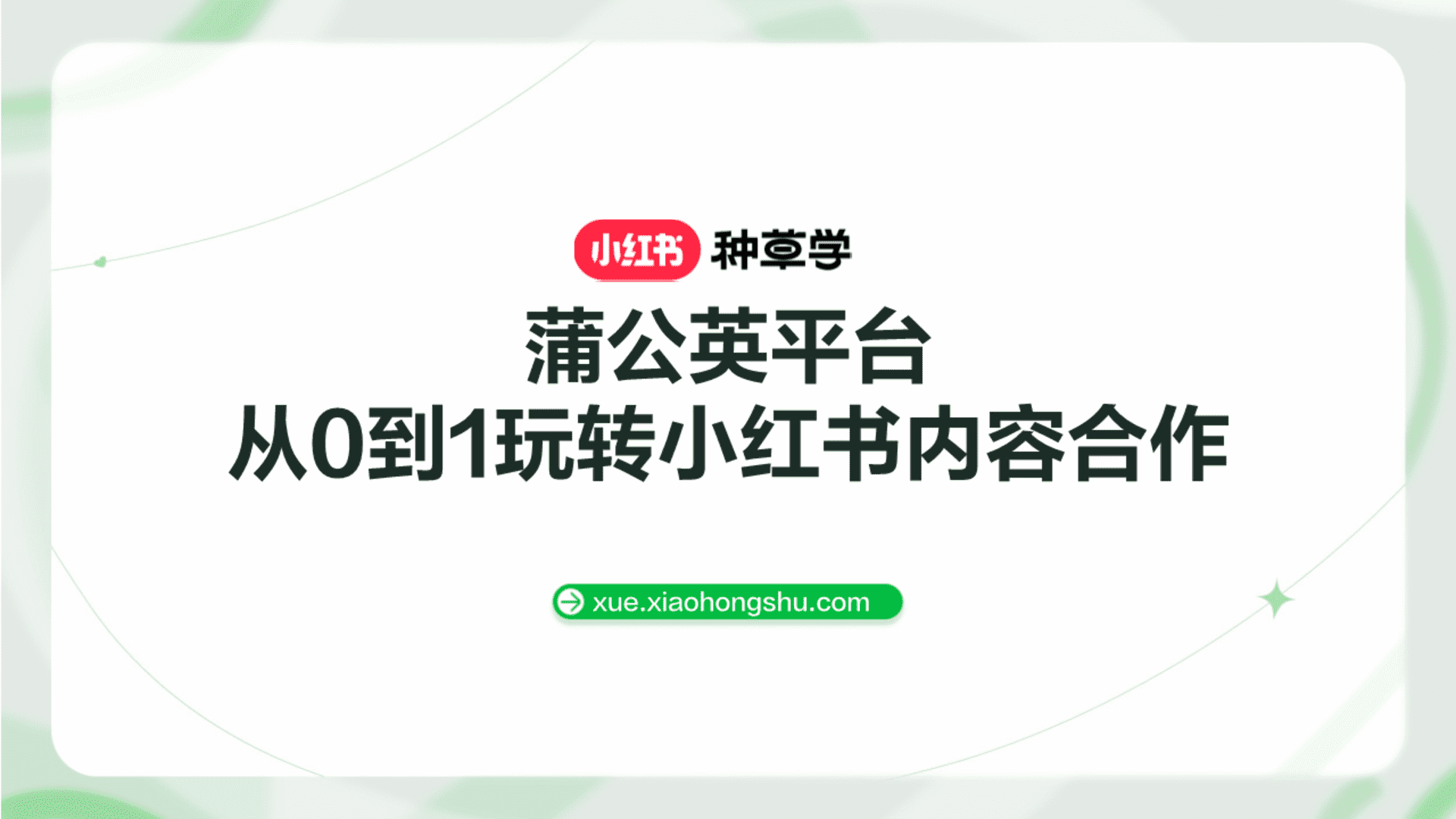 2024蒲公英平台-从0到1玩转小红书内容合作