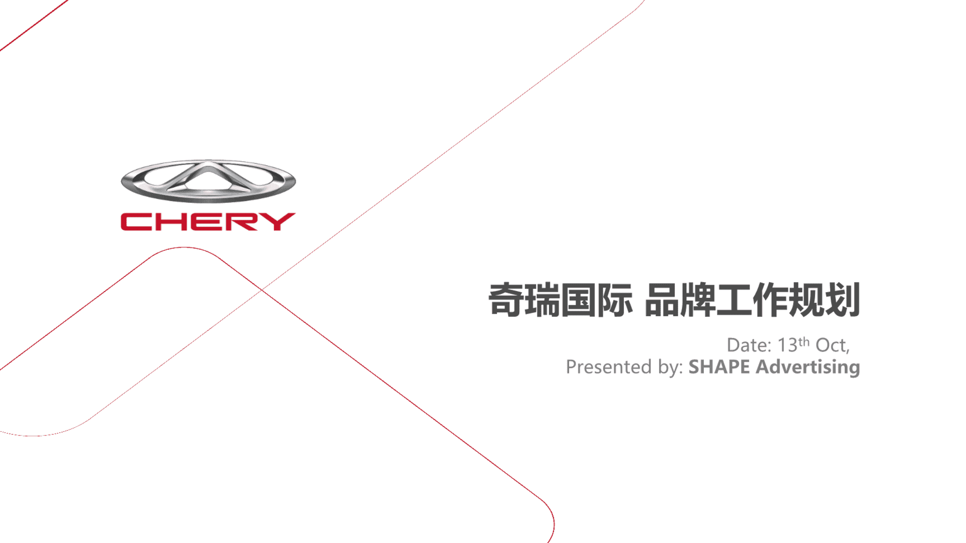 奇瑞国际品牌工作规划方案