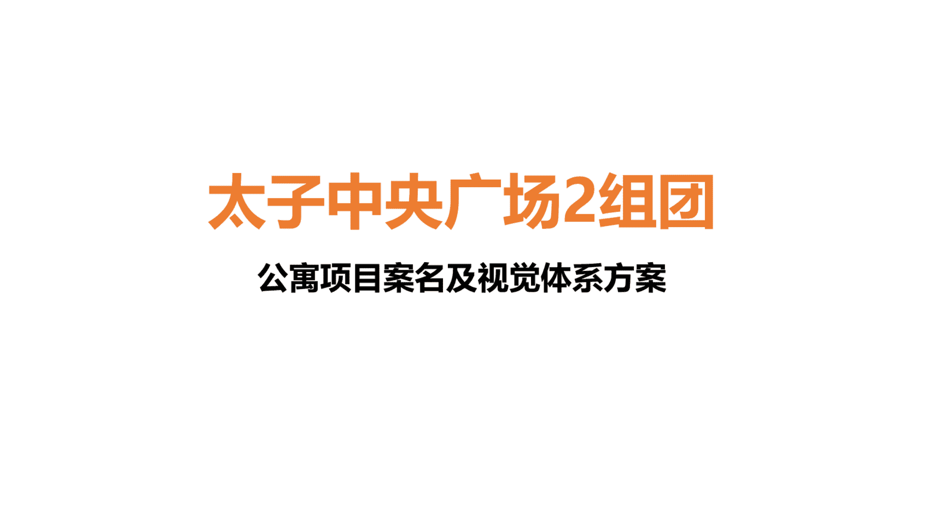 太子中央广场组团公寓项目推广方案