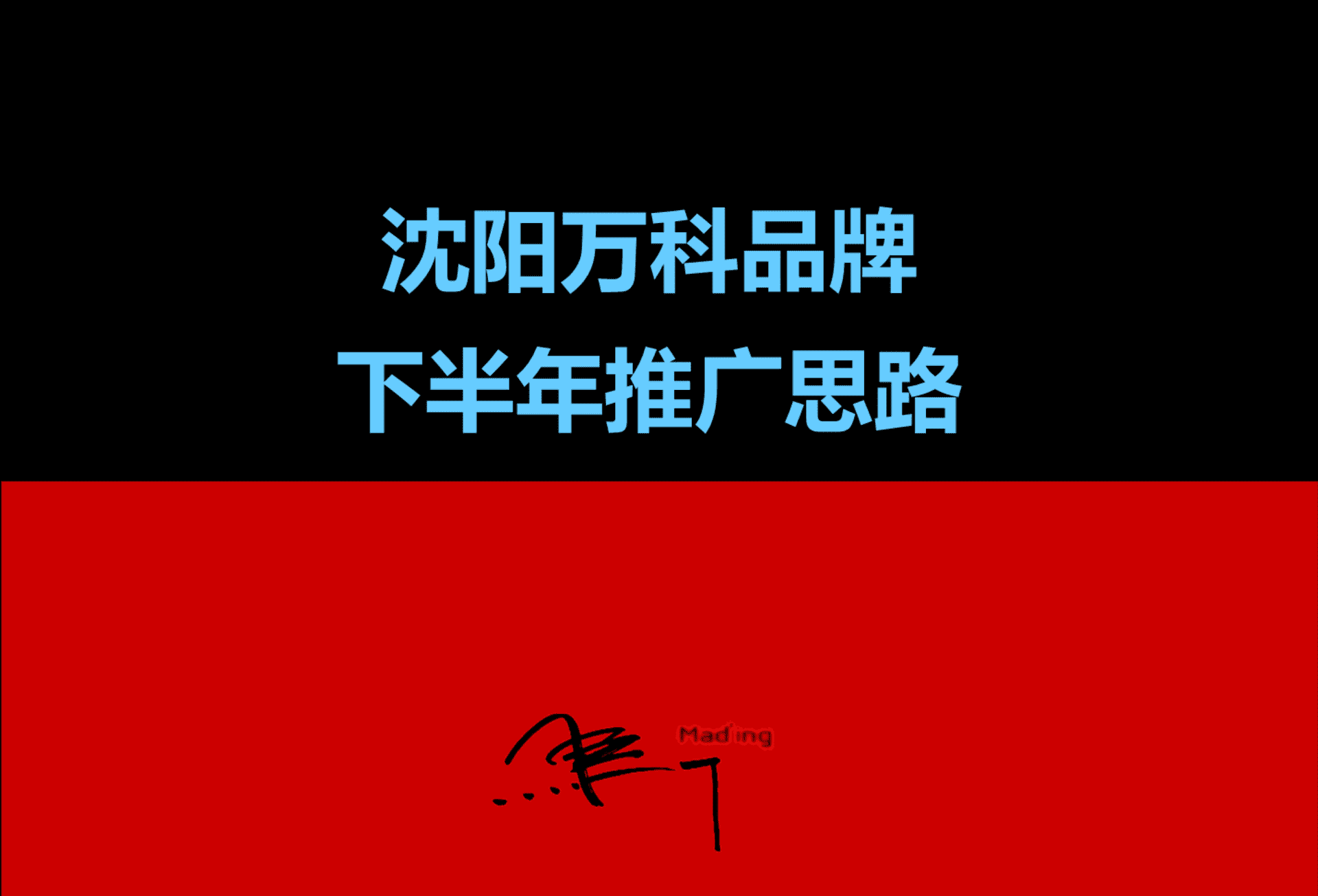 深圳马一丁-沈阳万科品牌下半年推广提案