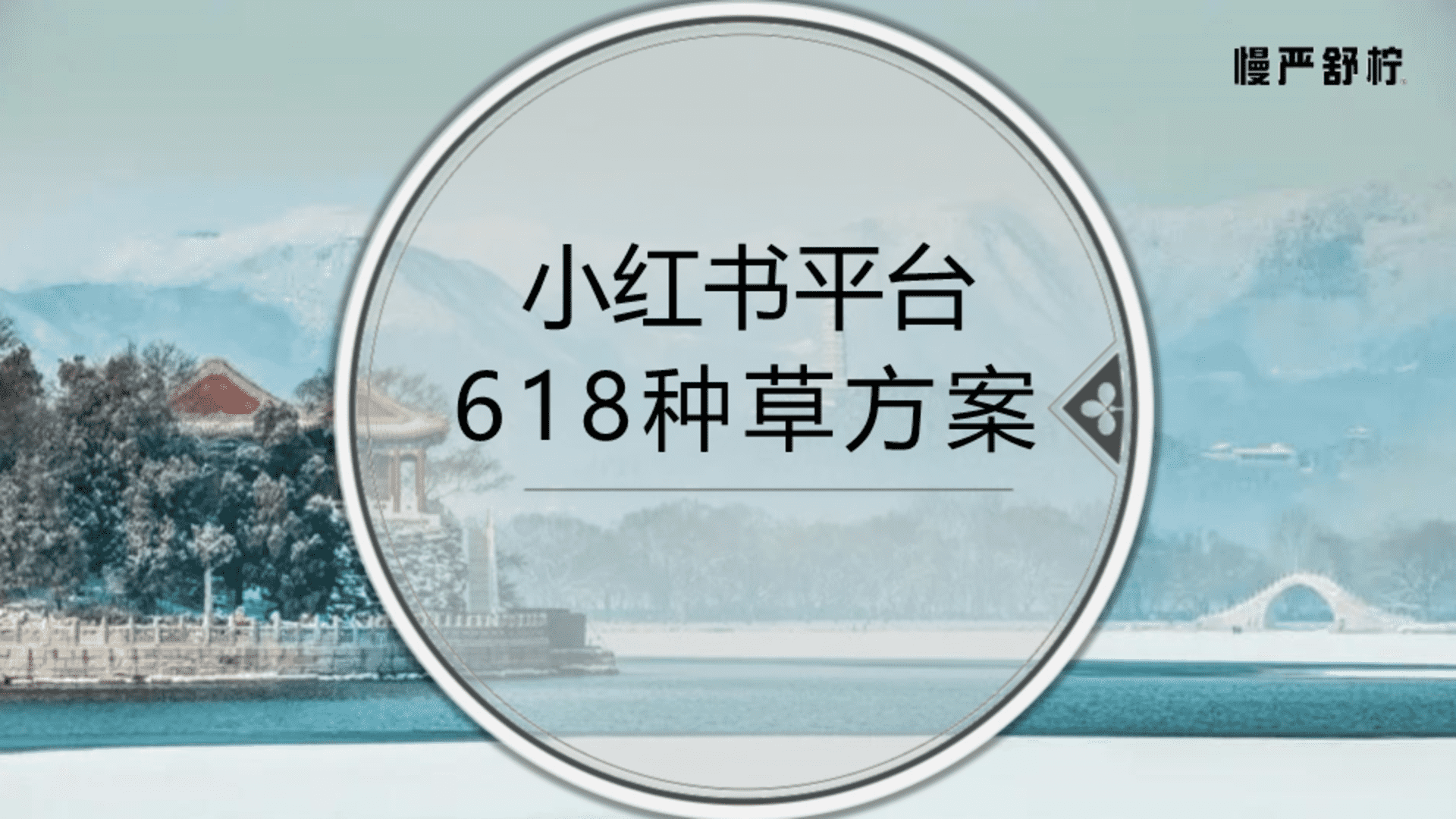 2023慢严舒柠小红书618造势种草方案