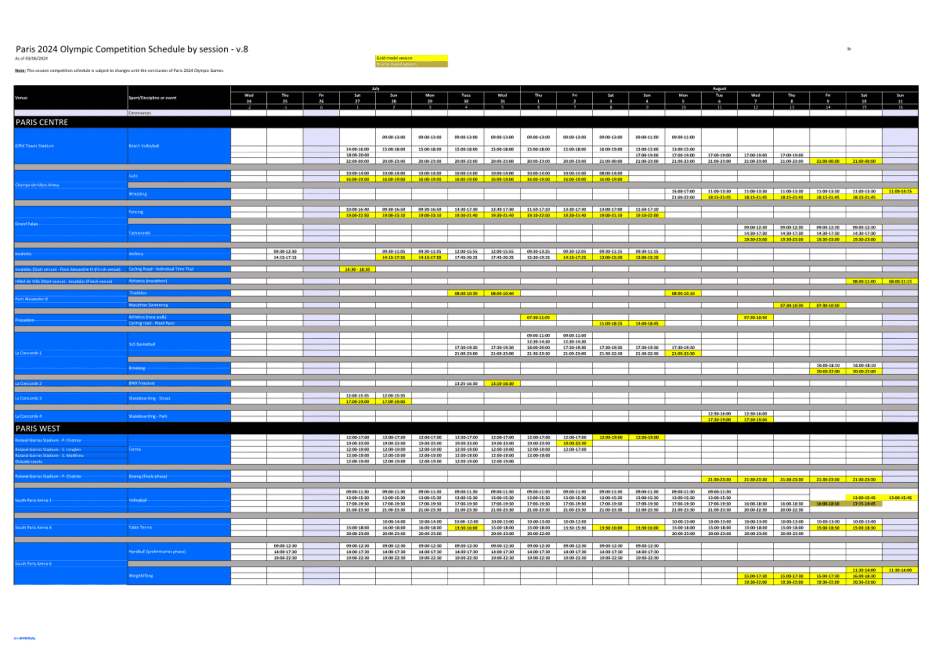 2024巴黎奥运会比赛日程Paris设计方案