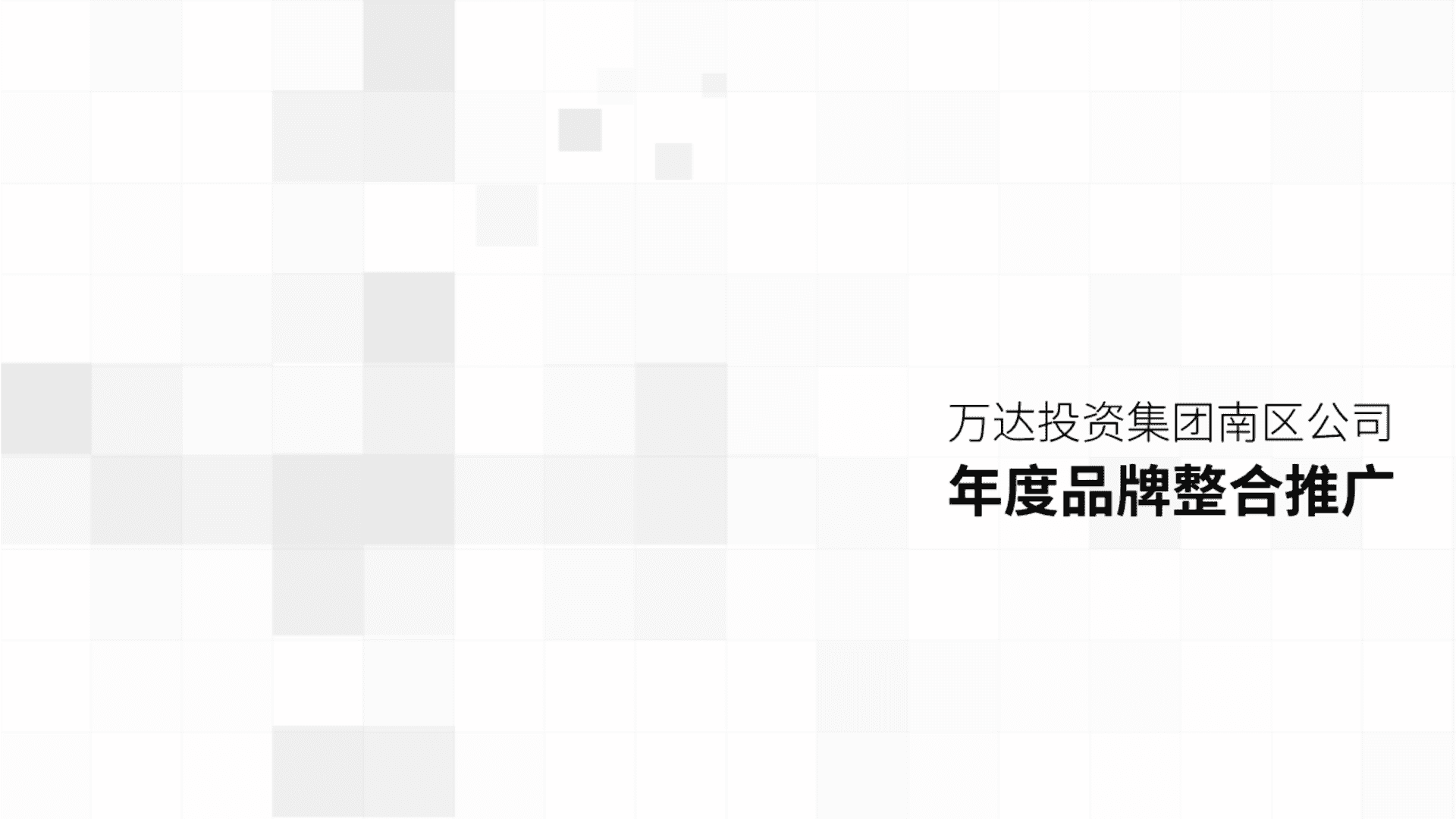 万达南区品牌年度整合推广策略提案