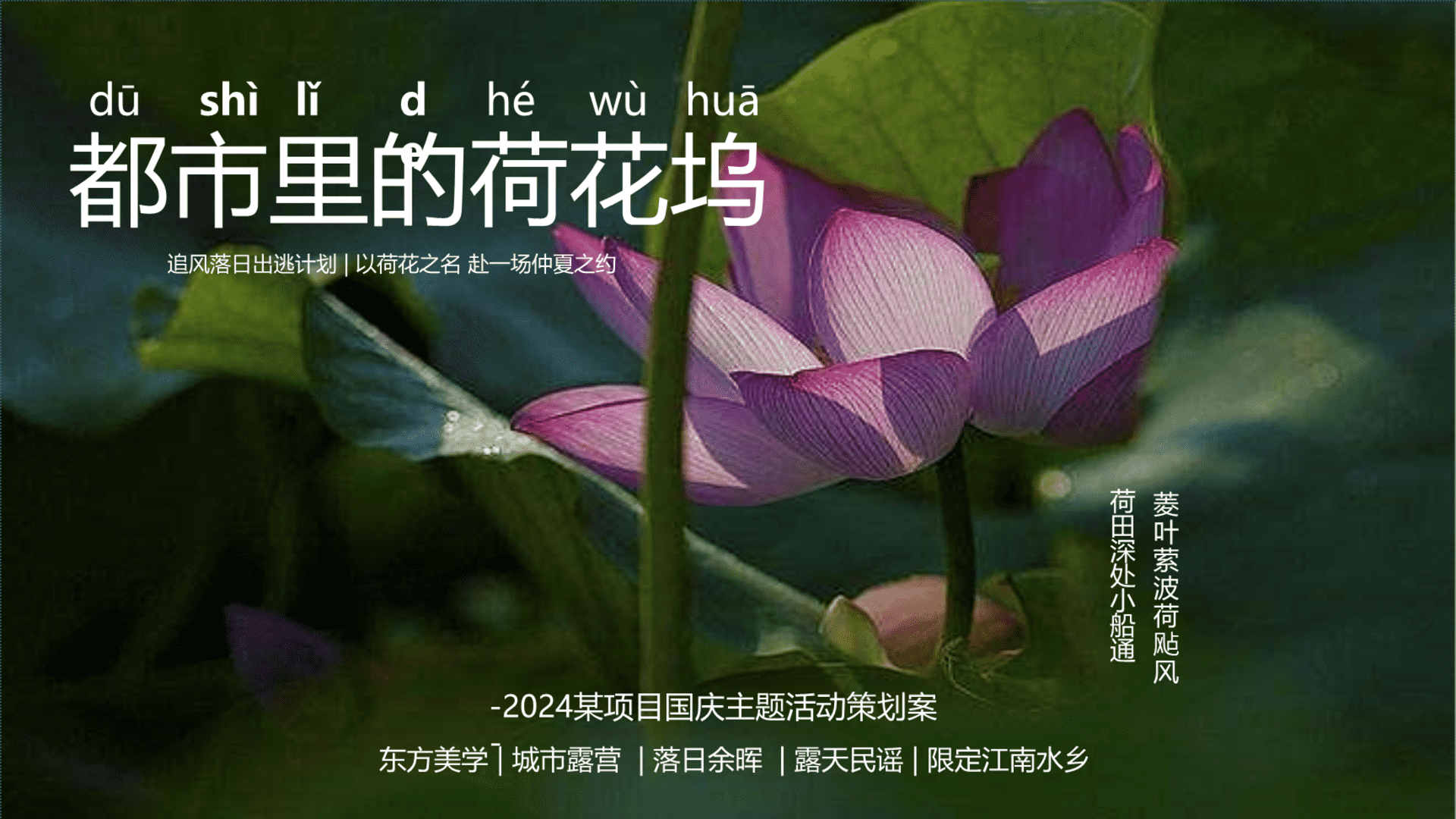 2024文旅项目国庆系列“都市里的荷花坞”活动策划方案