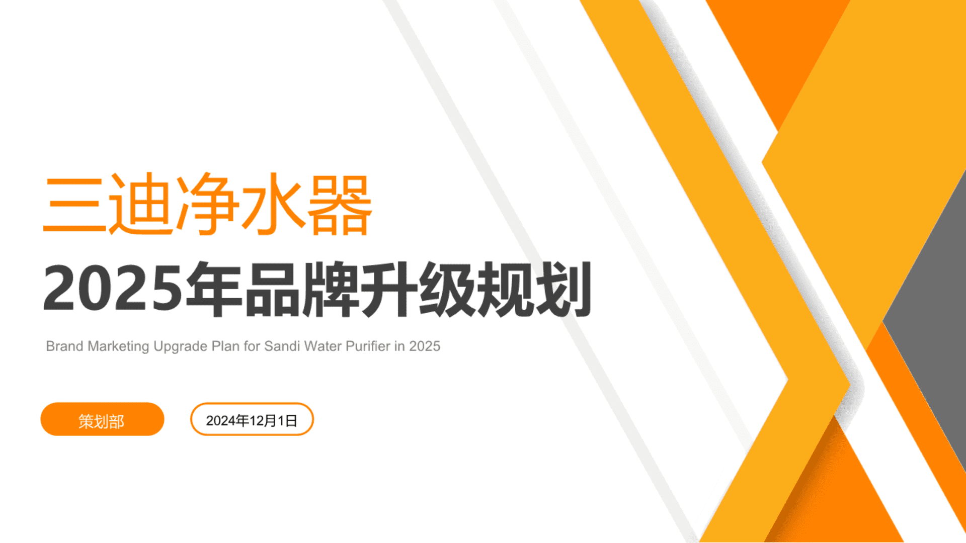 2025三迪净水器品牌升级规划方案