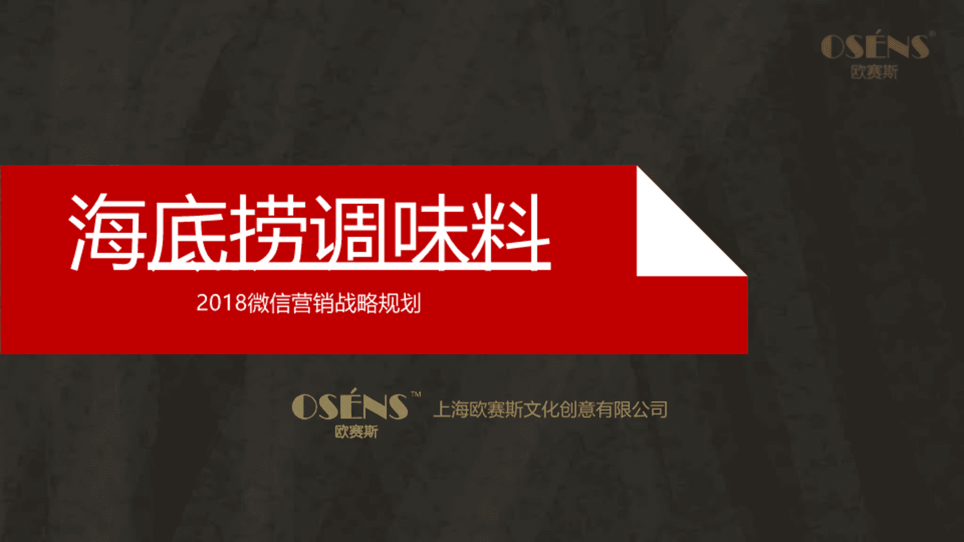 欧赛斯-海底捞微信营销品牌战略规划策划方案