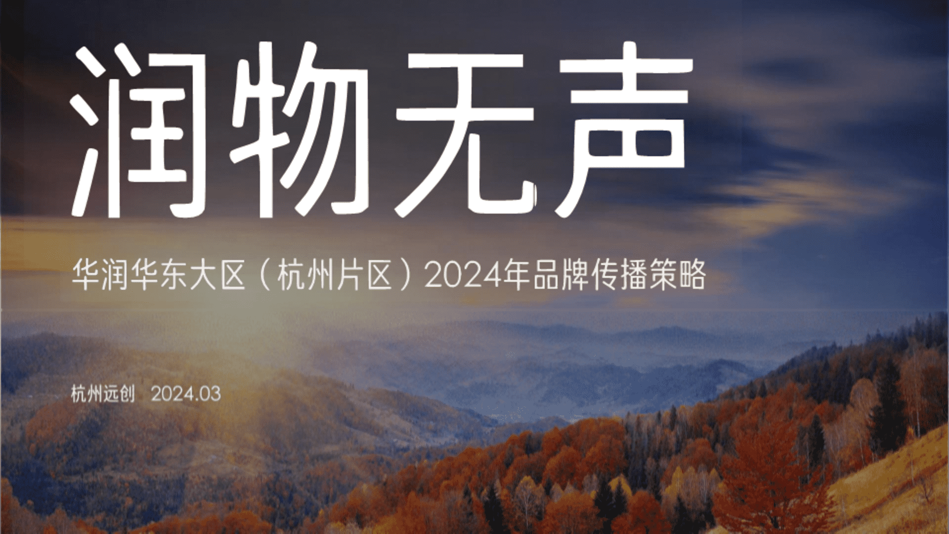 2024华润华东大区年度品牌传播策略案