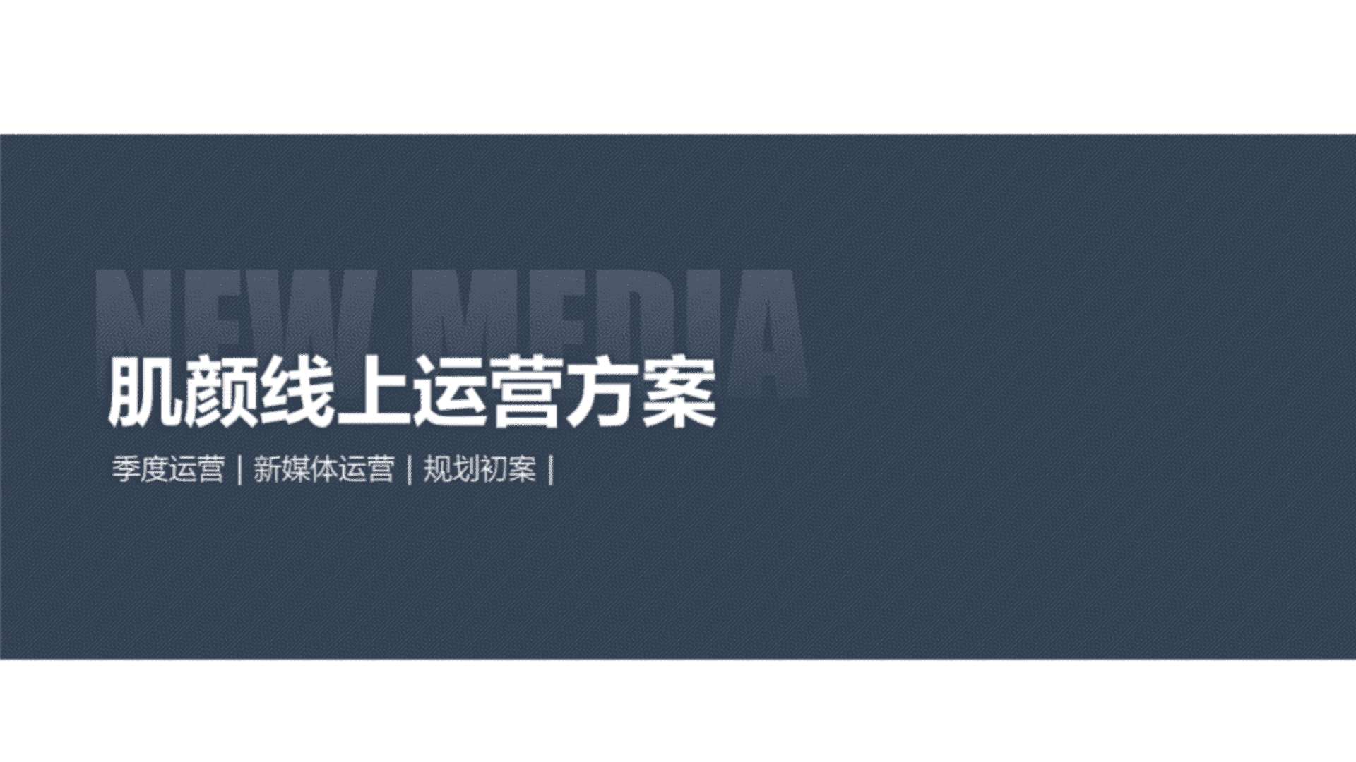 肌颜护肤品牌线上运营方案